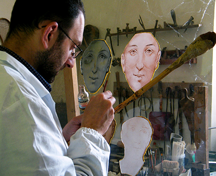 Giuliano painting on glass