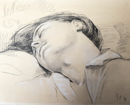 man sleeping drawing